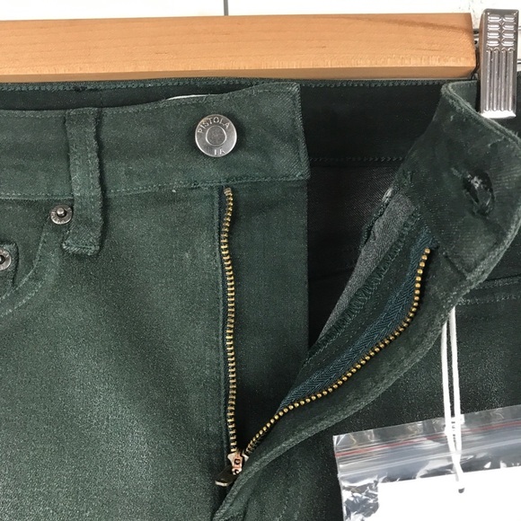 NWT Pistola Aline High Rise Skinny Coated Green Gables Size 26 - Picture 7 of 11